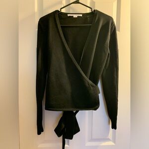 Diane Von Furstenberg Wrap Sweater Black Size L